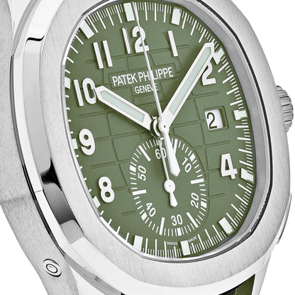 Patek Philippe Aquanaut 5968G-010 Chronograph White Gold Khaki Green Dial (2023)