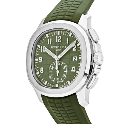 Patek Philippe Aquanaut 5968G-010 Chronograph White Gold Khaki Green Dial (2023)