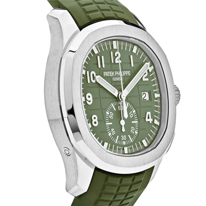 Patek Philippe Aquanaut 5968G-010 Chronograph White Gold Khaki Green Dial (2023)