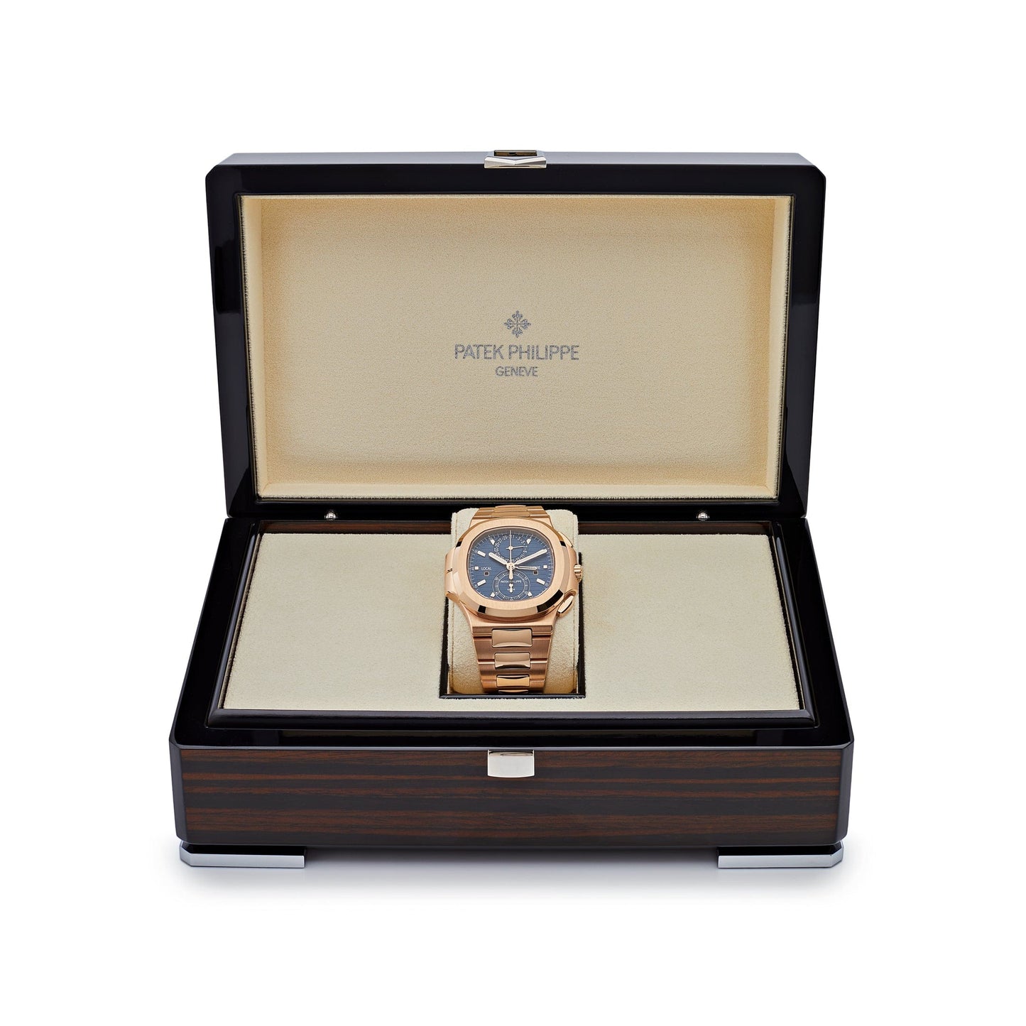 Patek Philippe Nautilus 5990/1R-001 Travel Time Flyback Chronograph Rose Gold Blue Dial (2025)