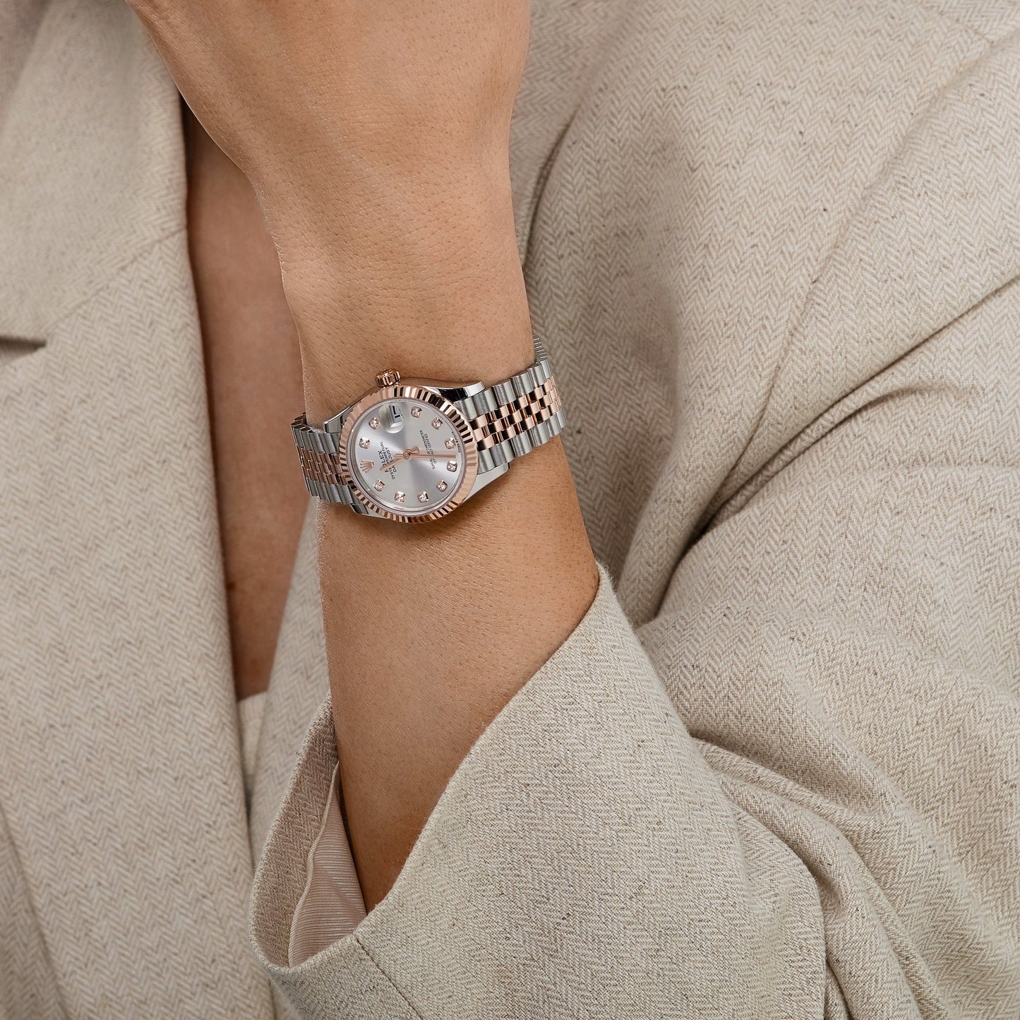Rolex Datejust 31 278271 'Ladies' Stainless Steel Rose Gold Silver Diamond Dial (2024)