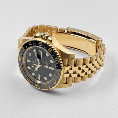 Rolex GMT-Master II 126718GRNR Yellow Gold Black Dial Jubilee (2023)